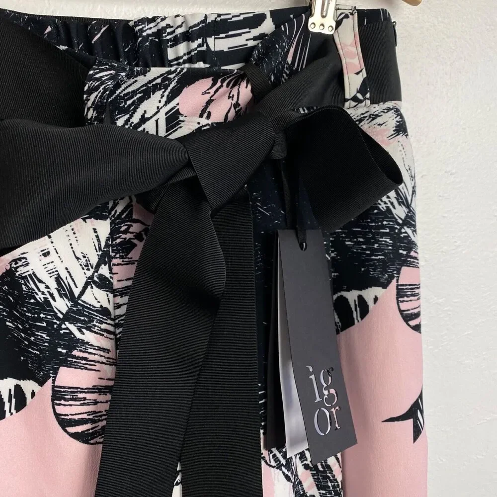 Igor Dobranic NWT Womans Resort Pants Palazzo Large Tall Croatia Travel Art Wear